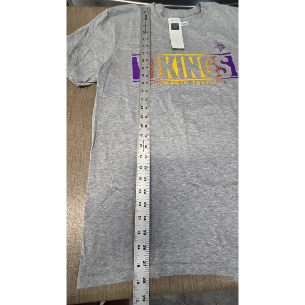NFL Minnesota Vikings Gray T-Shirt Men's Medium Purple Gold  Football Tee NWT